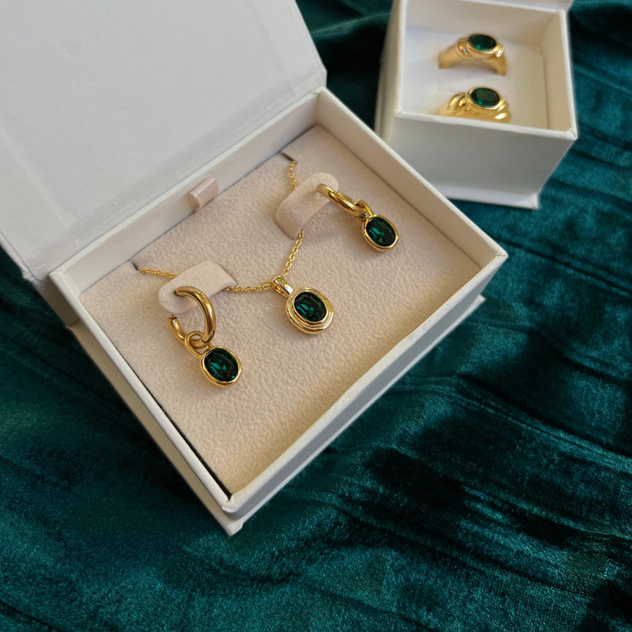 Bella Earrings - Emerald Green