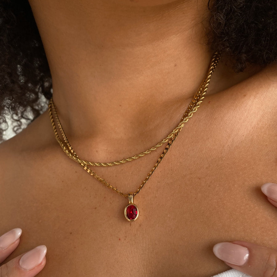 Bella Necklace - Ruby Red