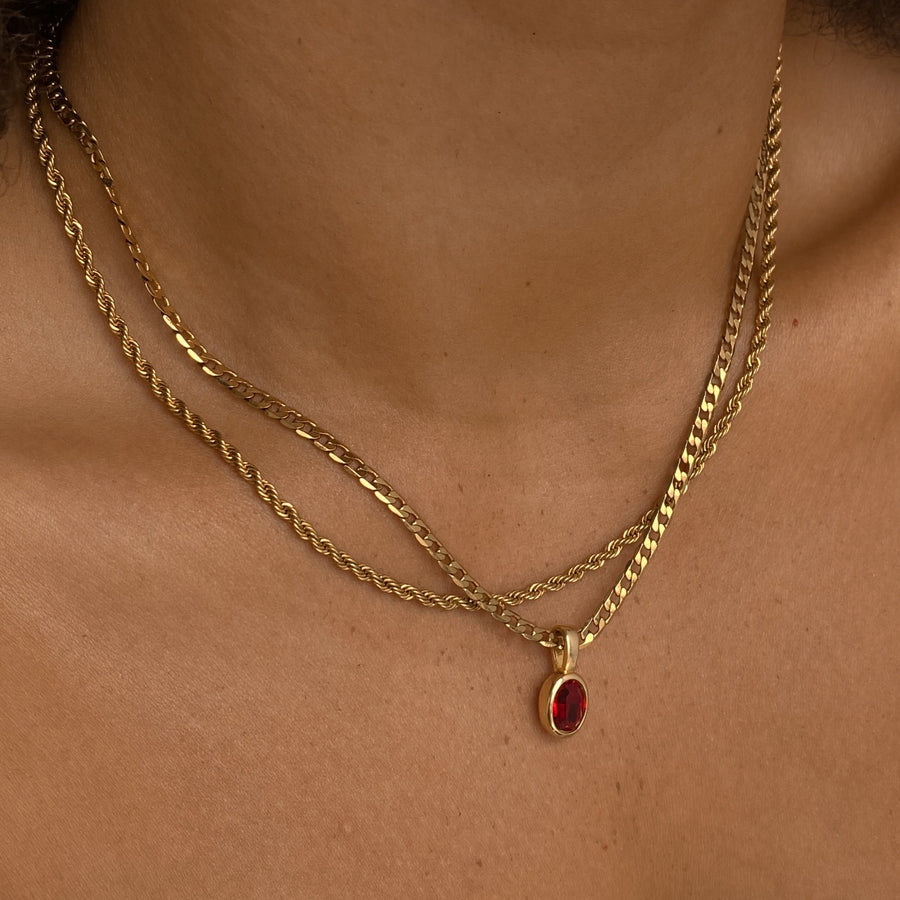 Bella Necklace - Ruby Red