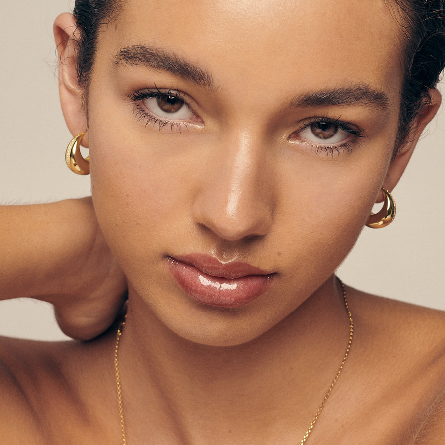 chunky domed hoops in gold