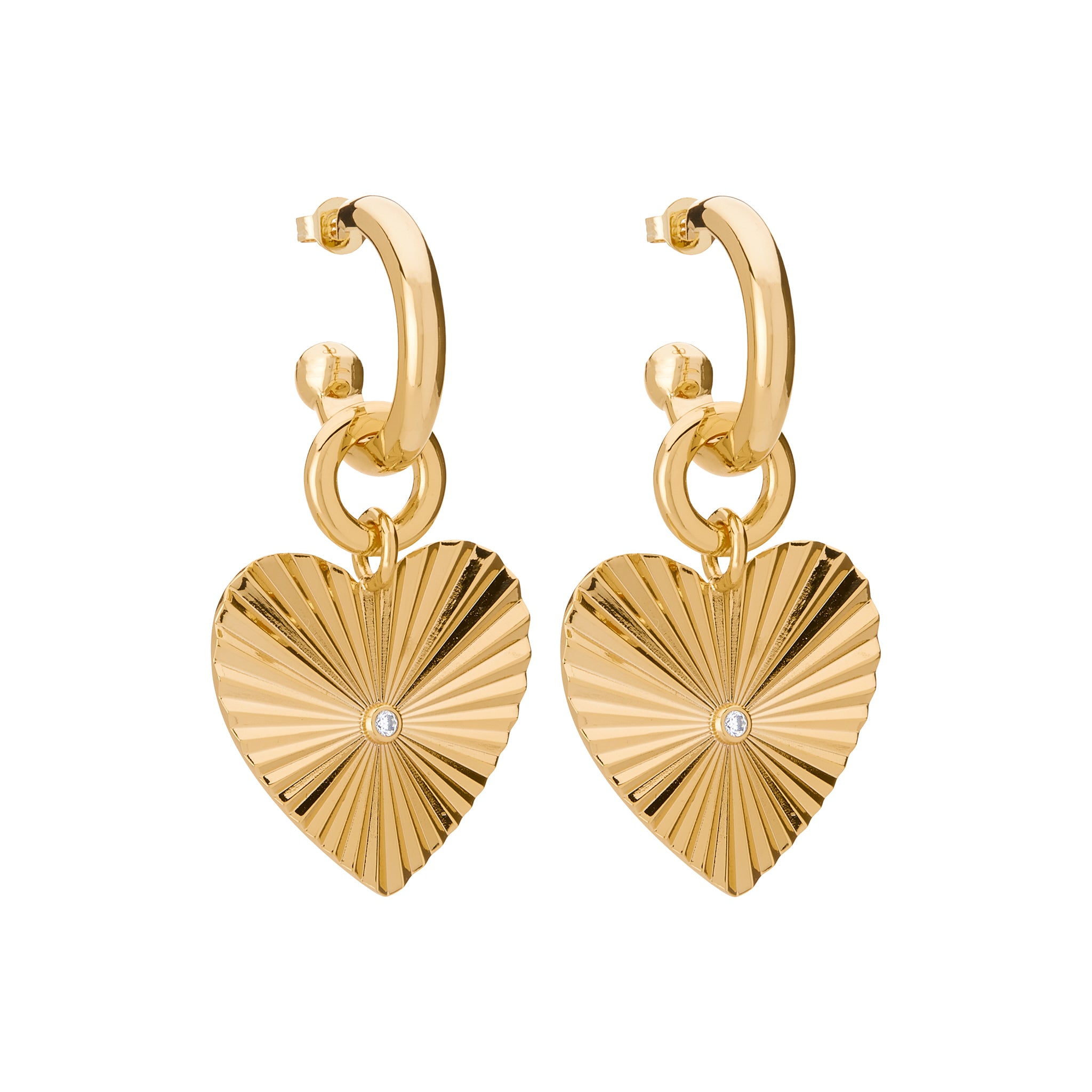 chunky gold heart earrings