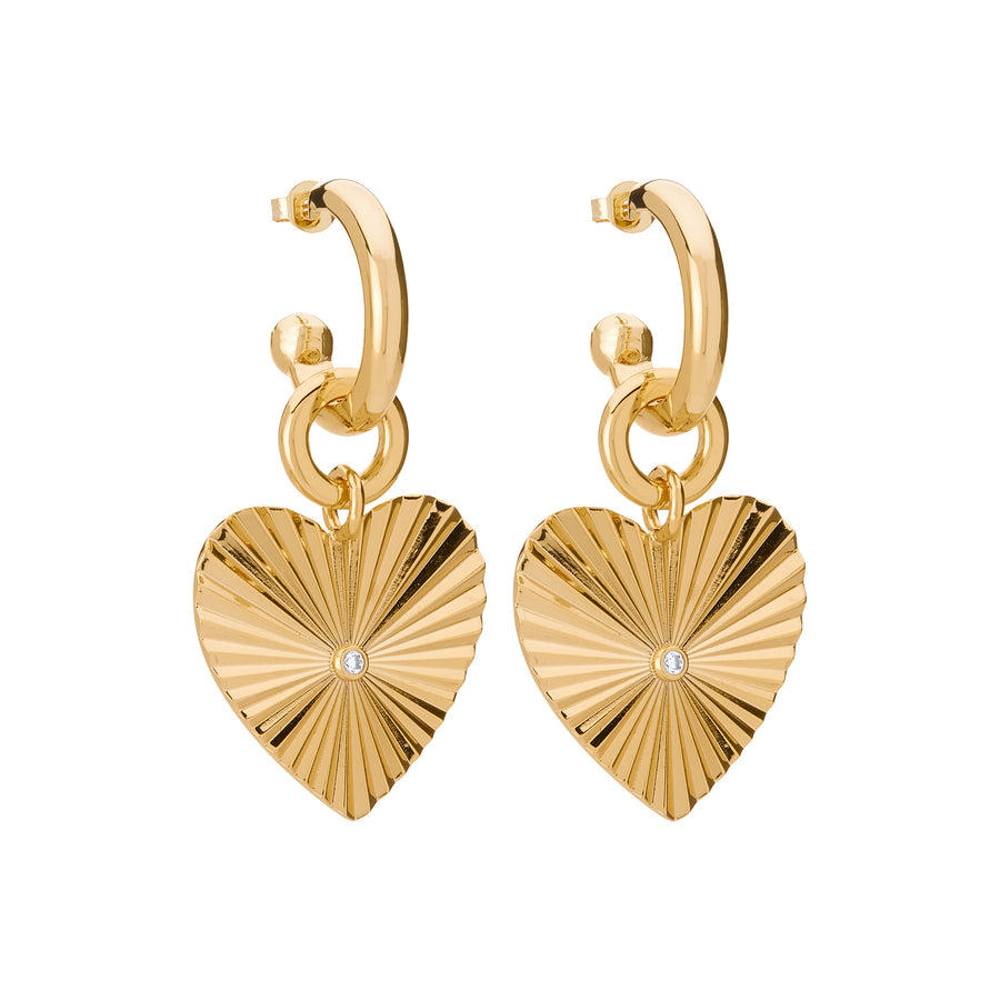 chunky gold heart earrings