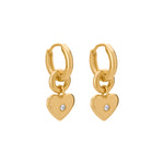 dangly gold heart earrings