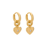 dangly gold heart earrings