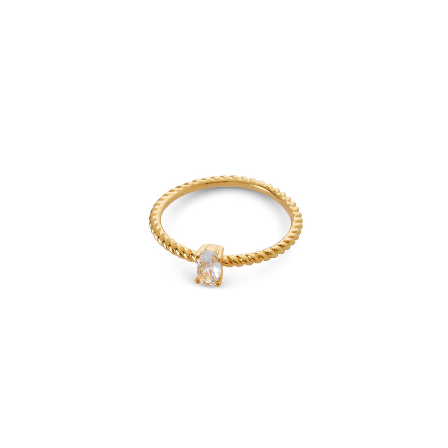 dainty gold ring with thin band