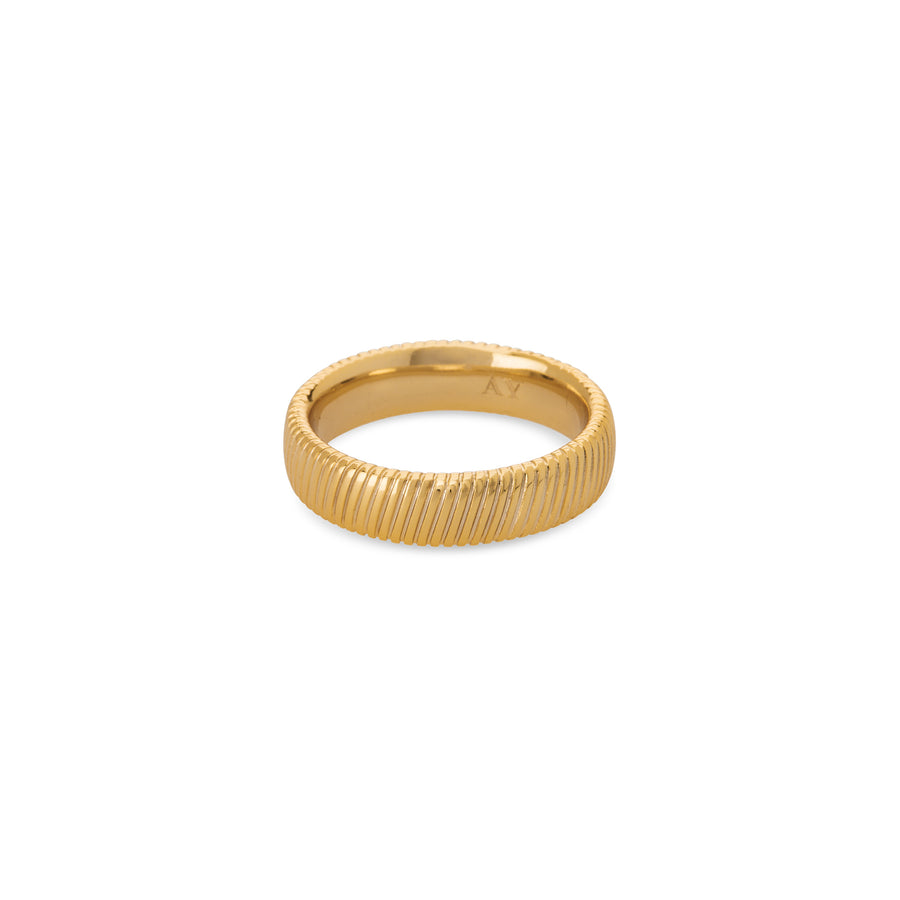 flat gold textured ring